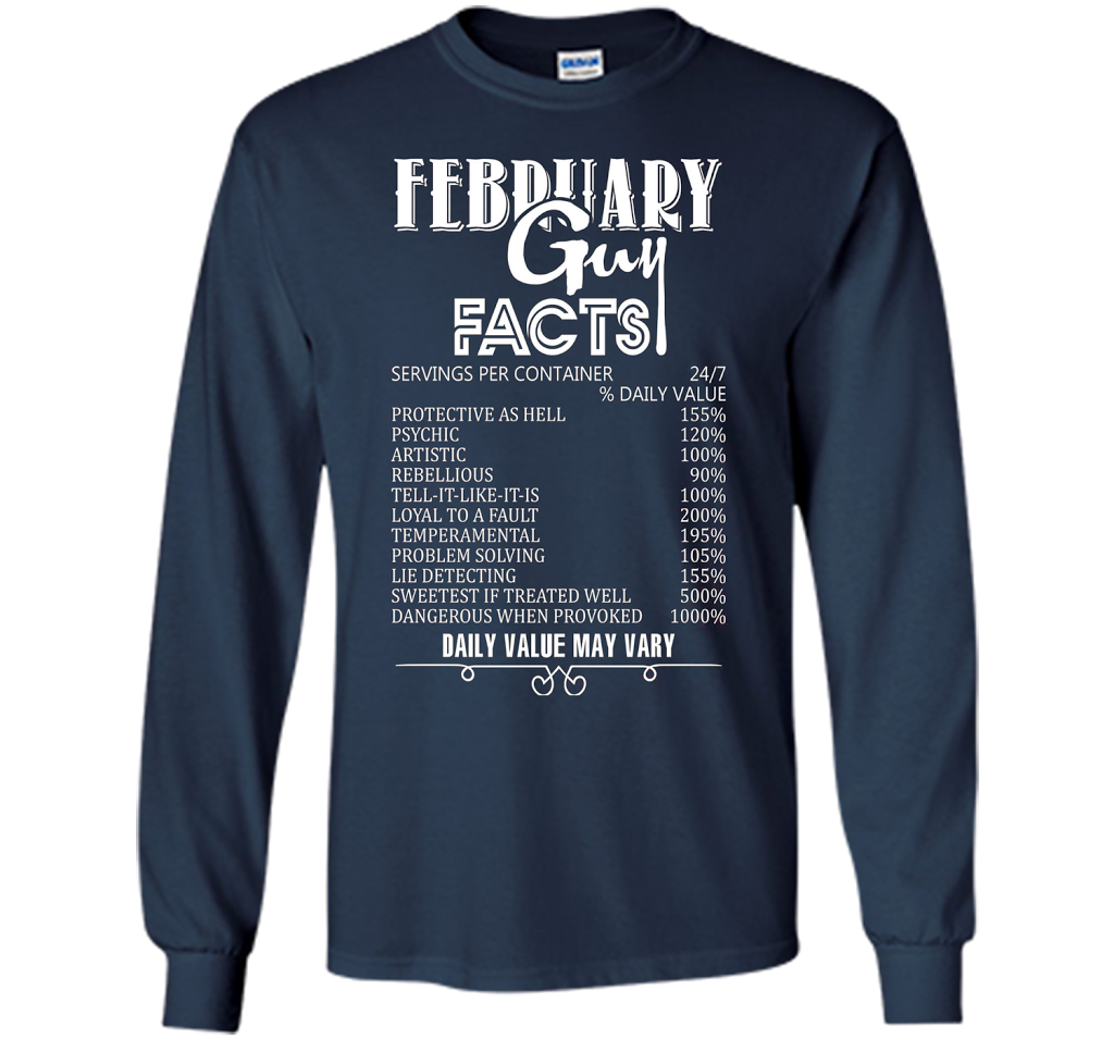 February Guy Facts T-shirt Navy