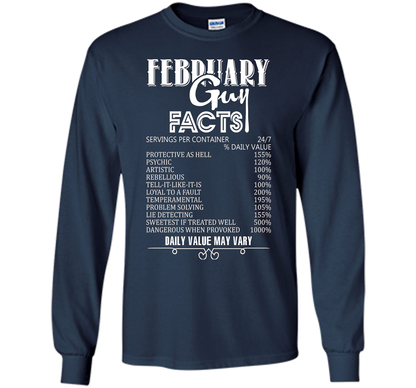February Guy Facts T-shirt Navy