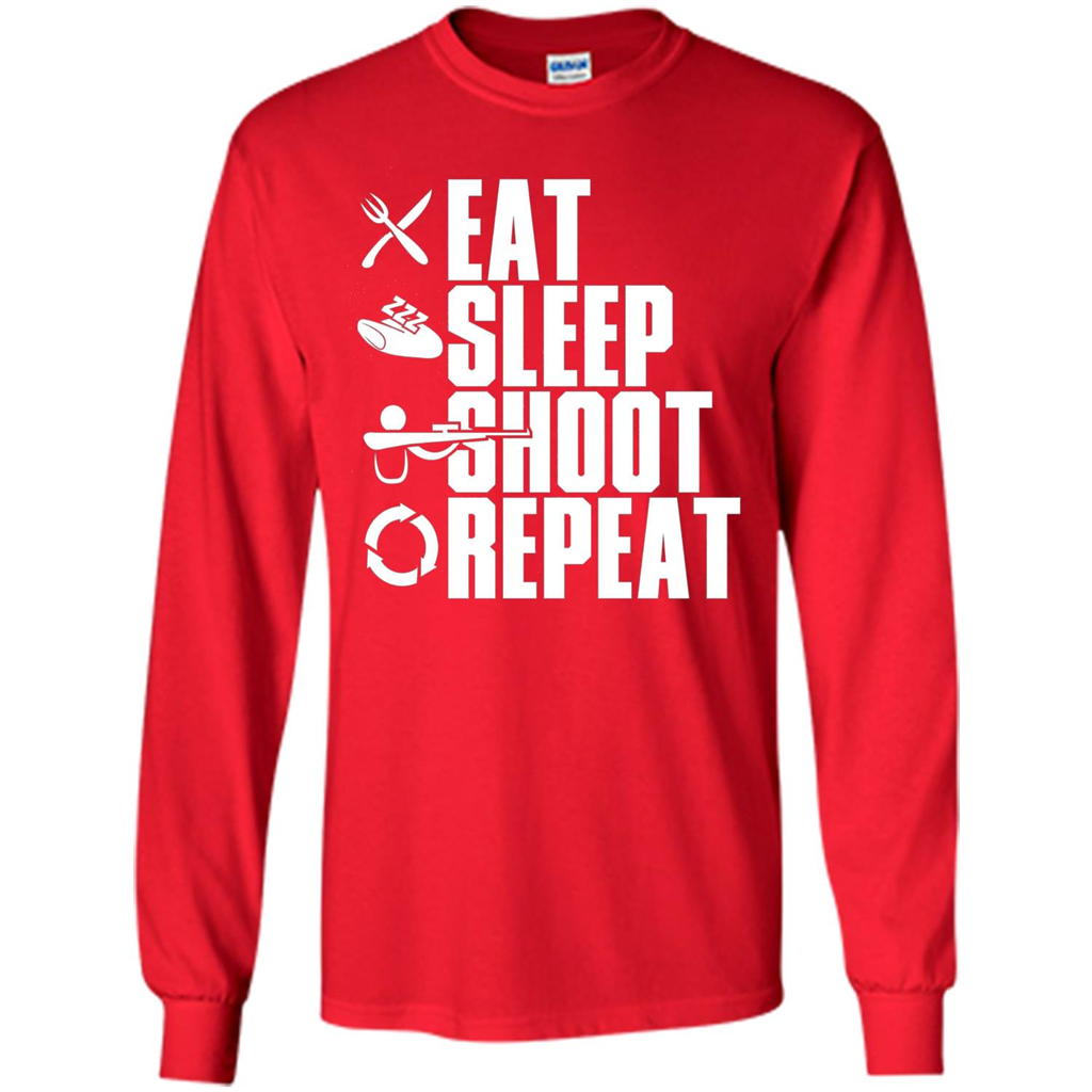 Eat Sleep Shoot Repeat T-shirt Red