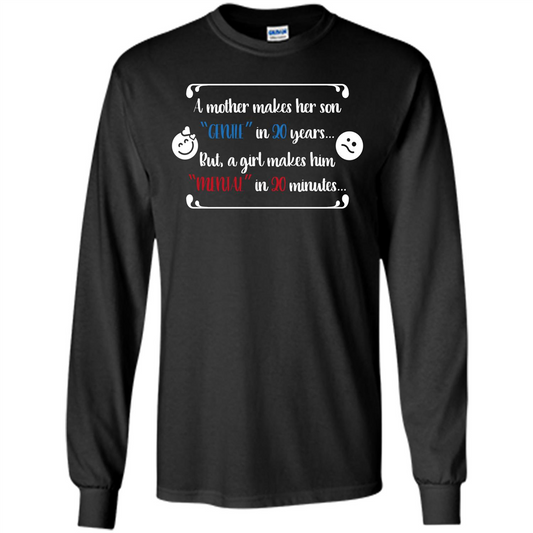 Funny T-shirt A Girl Makes Him Mental In 20 Minuutes Black