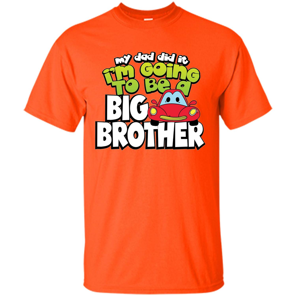 Car Brother T-shirt I'm Going To Be a Big Brother Orange