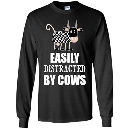 Cow T-shirt Easily Distracted By Cows T-shirt Black