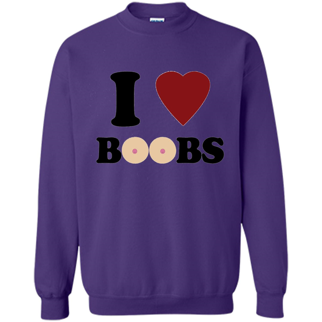 I Love Boobs T-shirt Purple