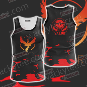 Team Valor Pokemon Go Unisex 3D Tank Top