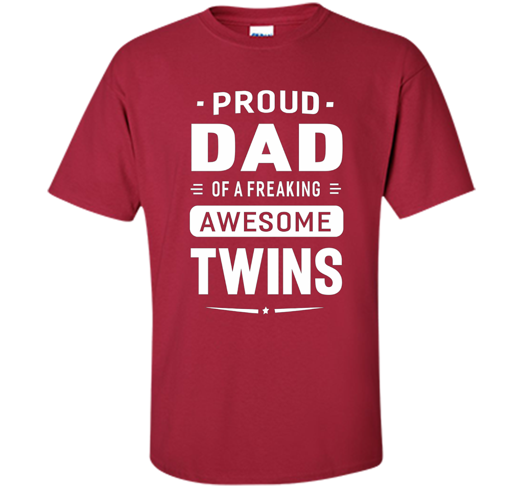Proud Dad Of A Freaking Awesome Twins T-shirt cool shirt Cardinal