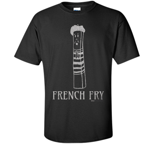 Vintage Paris French Fry T Shirt Men Women and Kids t-shirt Black