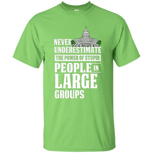 Never Underestimate Power Of Stupid People In Large Groups T-shirt