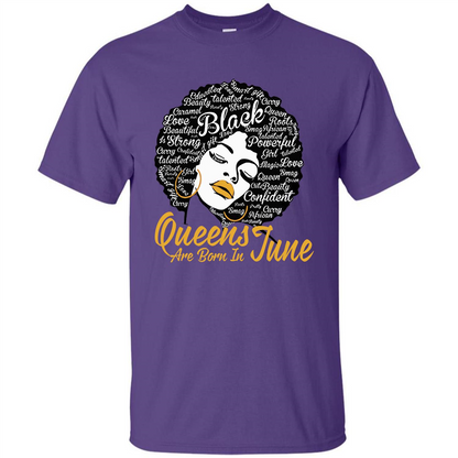 Queen Are Born In June T-shirt Purple