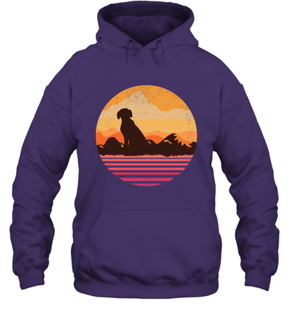 Dog In Sunset Vintage Shirt Hoodie Purple