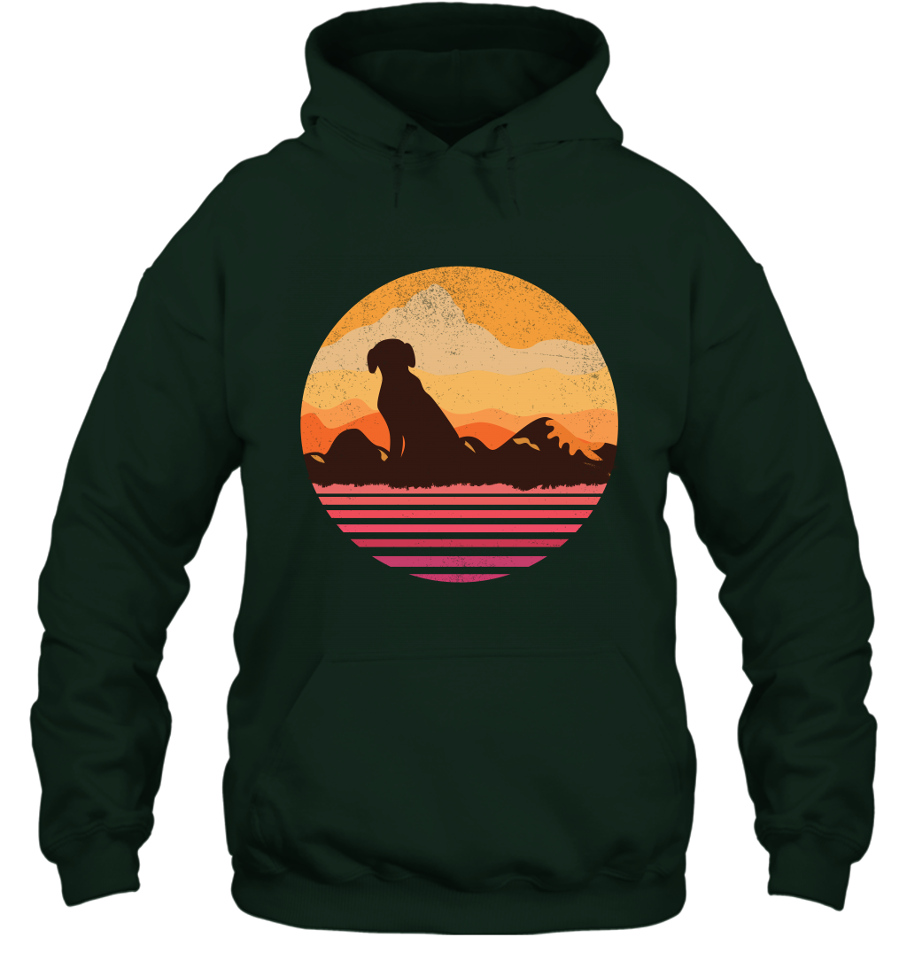 Dog In Sunset Vintage Shirt Hoodie Forest