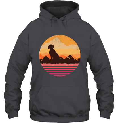 Dog In Sunset Vintage Shirt Hoodie Dark Heather