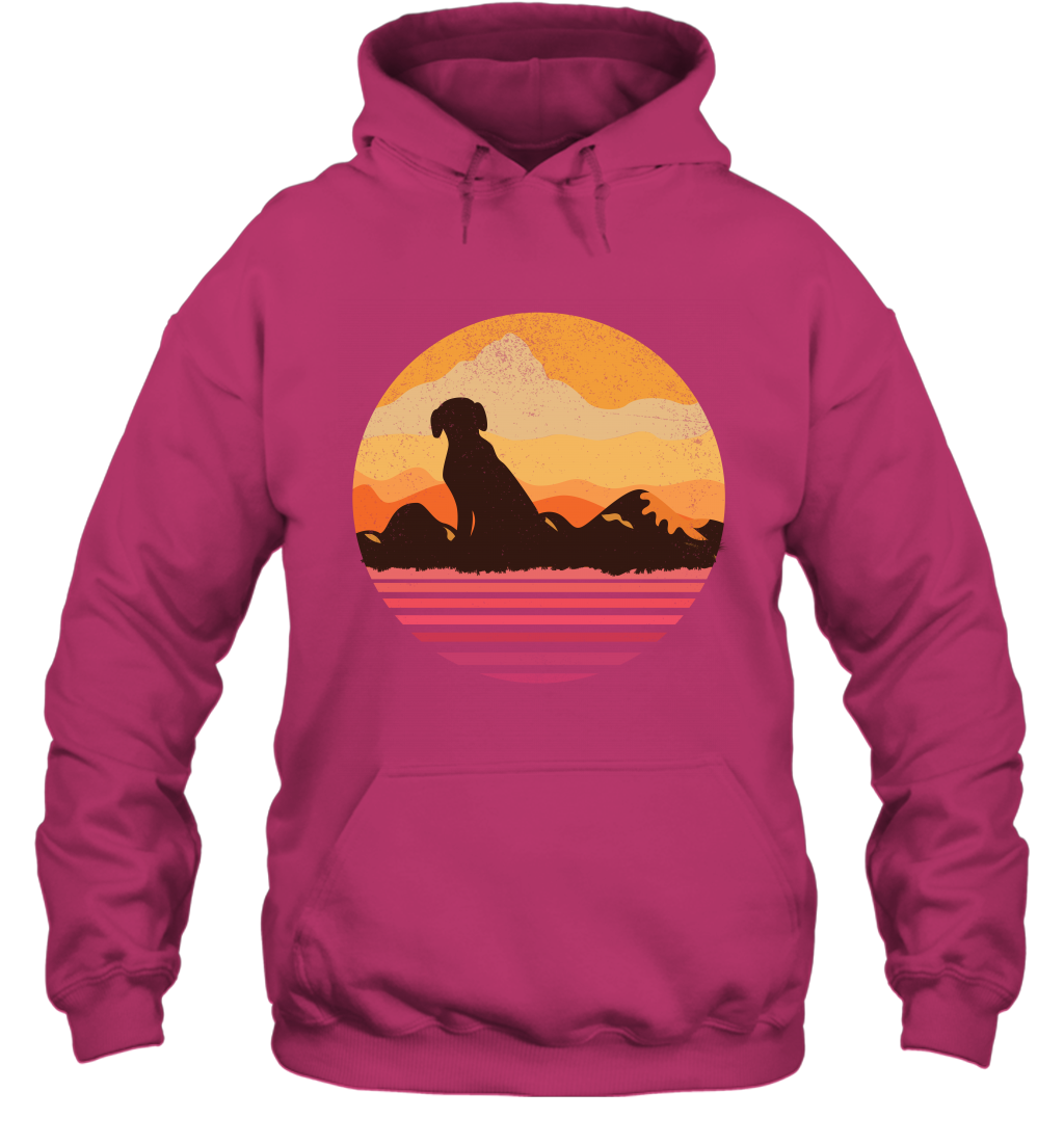 Dog In Sunset Vintage Shirt Hoodie Heliconia