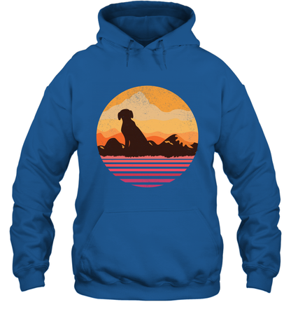 Dog In Sunset Vintage Shirt Hoodie Royal