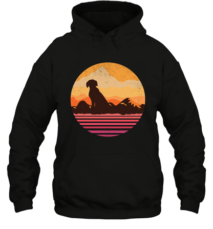 Dog In Sunset Vintage Shirt Hoodie Black