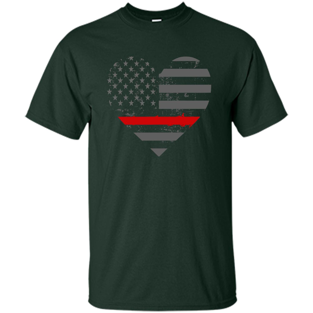 Firefighters Girlfriend Heart T-shirt Forest Green