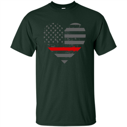 Firefighters Girlfriend Heart T-shirt Forest Green