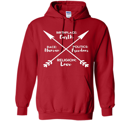 Birthplace Earth Race Human Politics Religion Love T-Shirt cool shirt Red