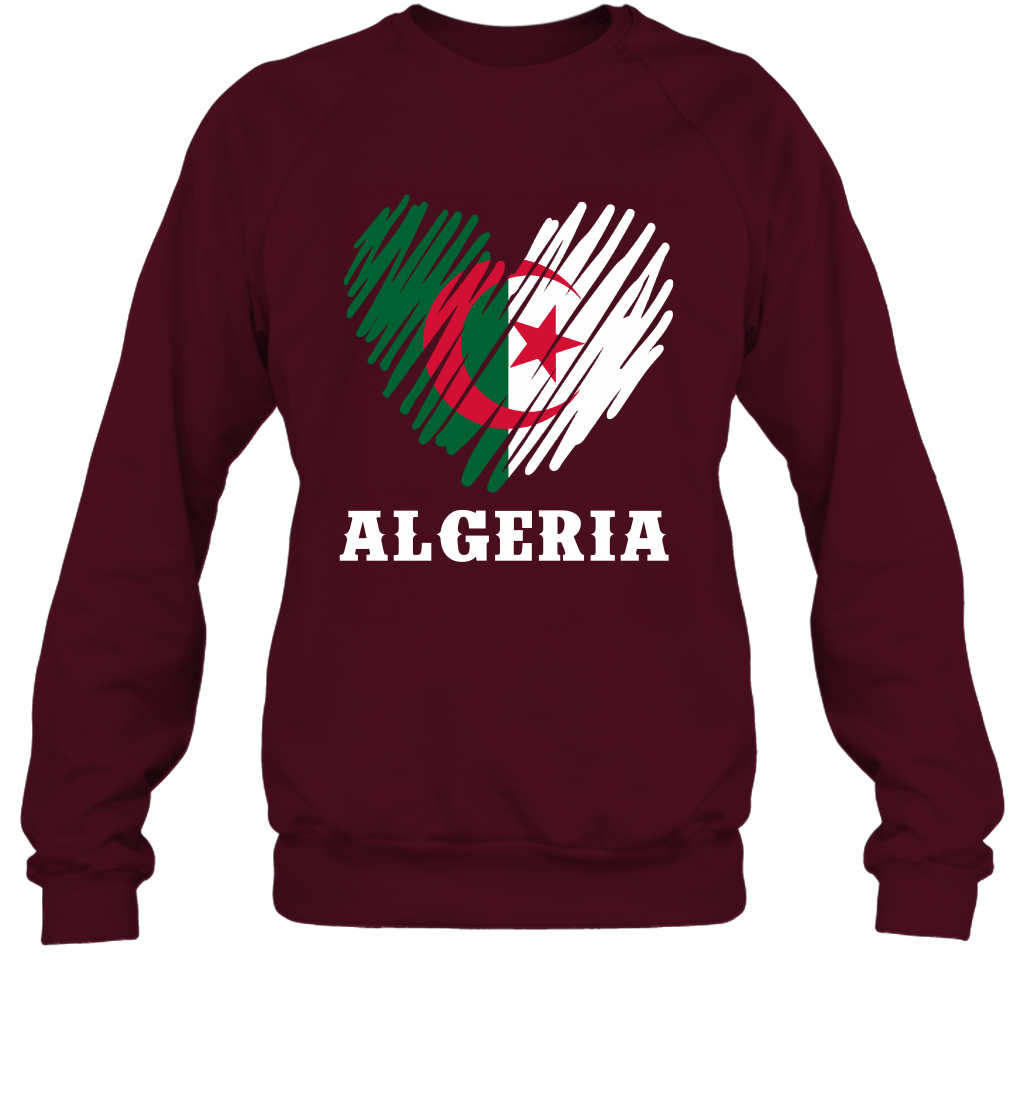 Algeria Flag Shirt Sweatshirt Sweatshirt Maroon