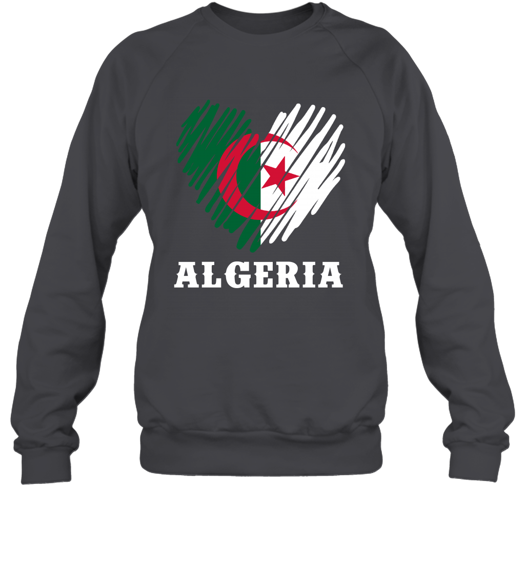 Algeria Flag Shirt Sweatshirt Sweatshirt Dark Heather