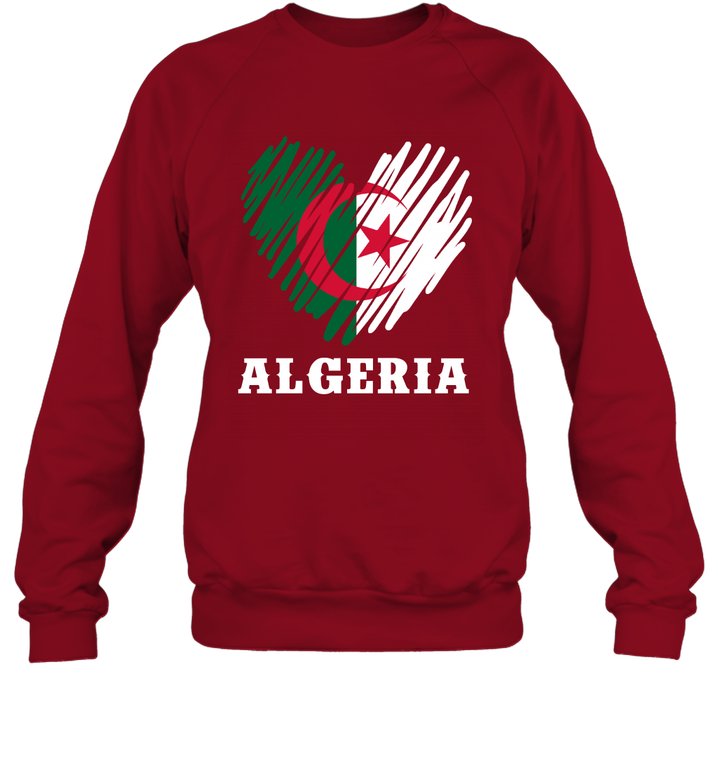 Algeria Flag Shirt Sweatshirt Sweatshirt Cardinal Red