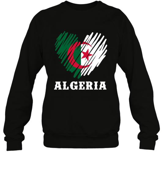 Algeria Flag Shirt Sweatshirt Sweatshirt Black