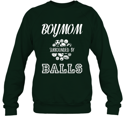 Boy Mom Surounded By Balls Shirt Sweatshirt Sweatshirt Forest