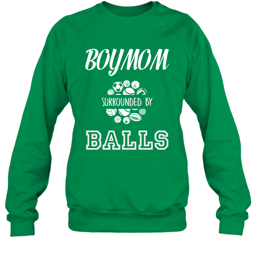 Boy Mom Surounded By Balls Shirt Sweatshirt Sweatshirt Irish Green