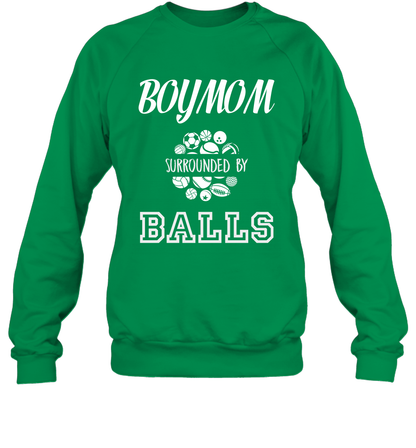 Boy Mom Surounded By Balls Shirt Sweatshirt Sweatshirt Irish Green