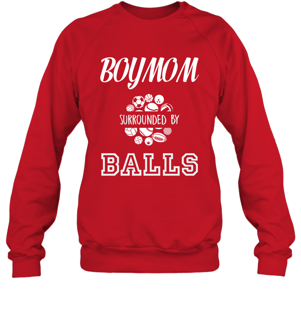 Boy Mom Surounded By Balls Shirt Sweatshirt Sweatshirt Red