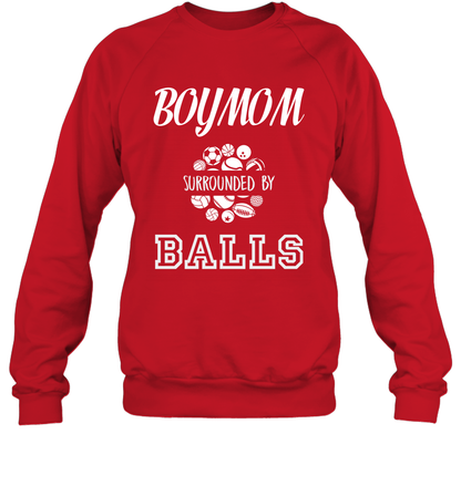 Boy Mom Surounded By Balls Shirt Sweatshirt Sweatshirt Red