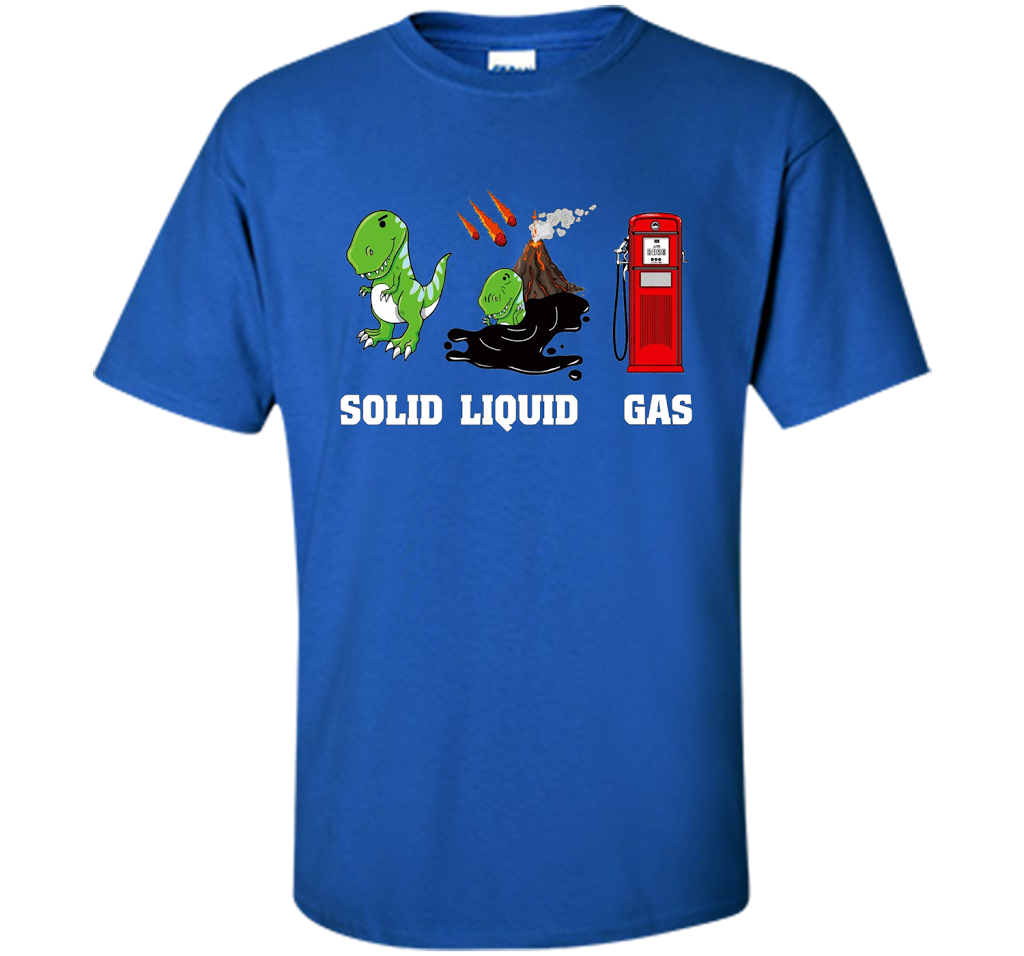 Dinosaur Solid Liquid Gas T-shirt Royal