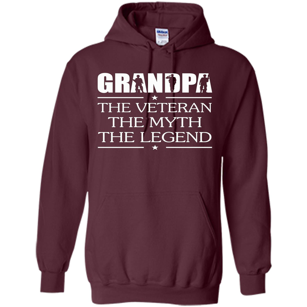 Fathers Day T-shirt Grandpa The Veteran The Myth The Legend Maroon