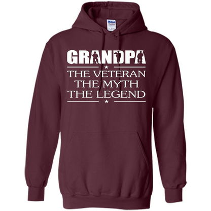 Fathers Day T-shirt Grandpa The Veteran The Myth The Legend Maroon
