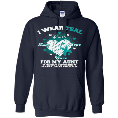 I Wear Teal For My Aunt - Ovarian Cancer Awareness T-Shirt Navy
