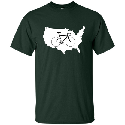 Bicycle America T-shirt USA States Road Bike Forest Green