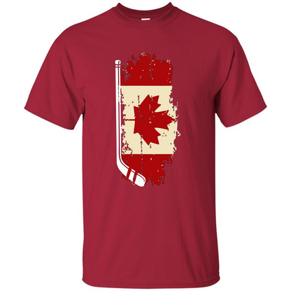 Canada Hockey Funny T-Shirt Canada Hockey Flag T-shirt Cardinal