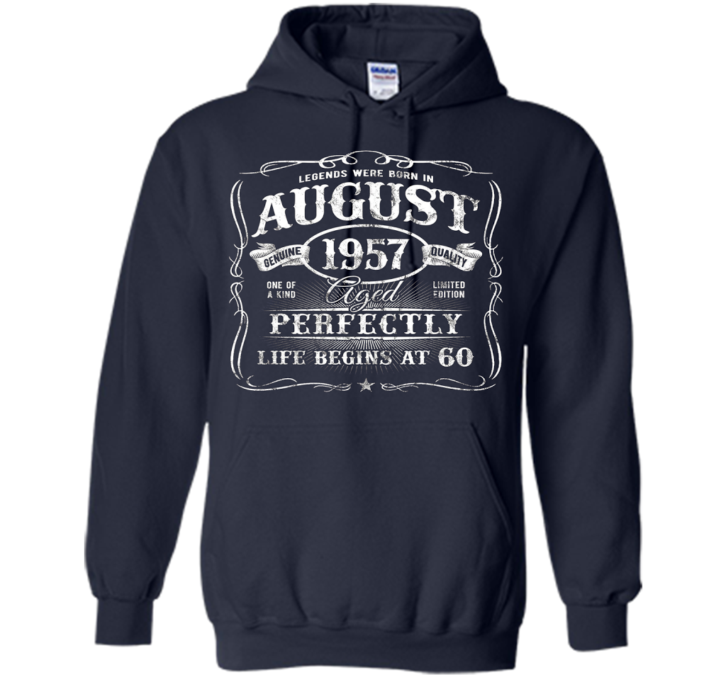 August T-shirt Legends Were Born In August 1957 T-shirt Navy