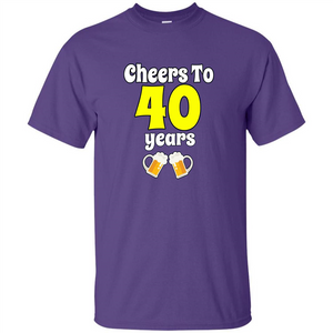 Cheers To 40 Years Birthday Or Wedding Anniversary T-shirt