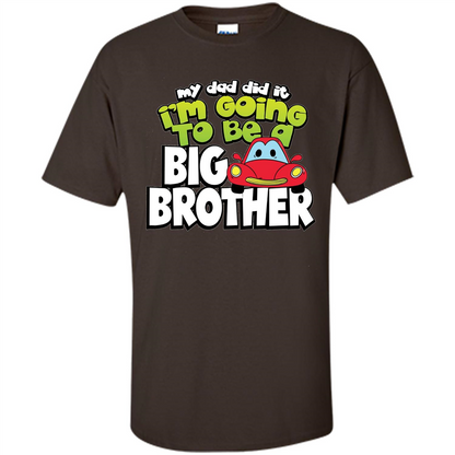 Car Brother T-shirt I'm Going To Be a Big Brother Dark Chocolate
