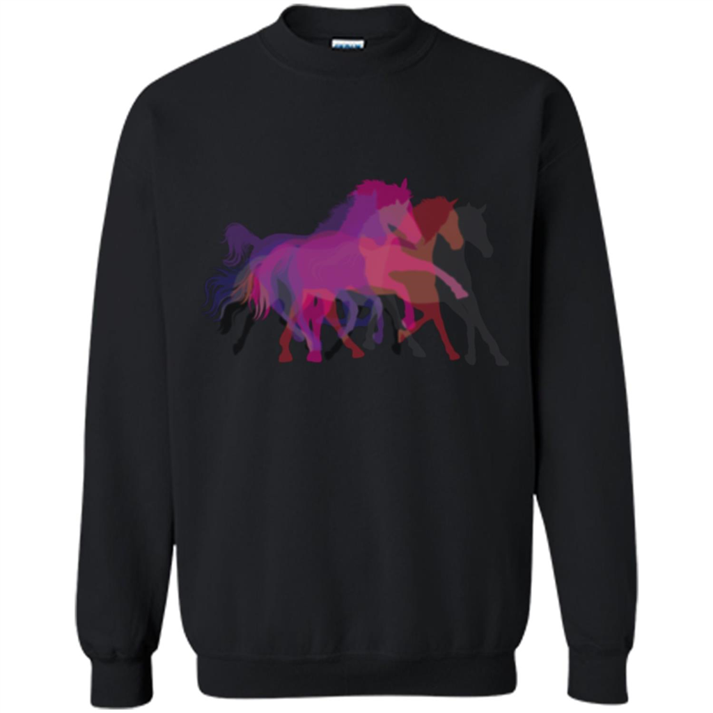 Beautiful Shadow Horses T-shirt Black