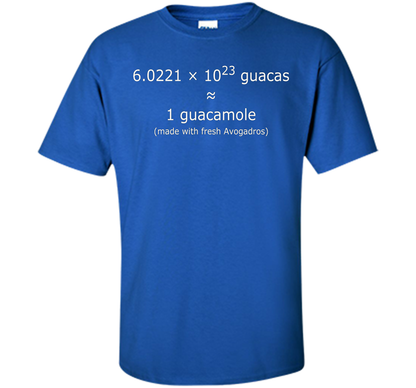 Scientist T-shirt Avogadro's Number Guacamole T-shirt Royal
