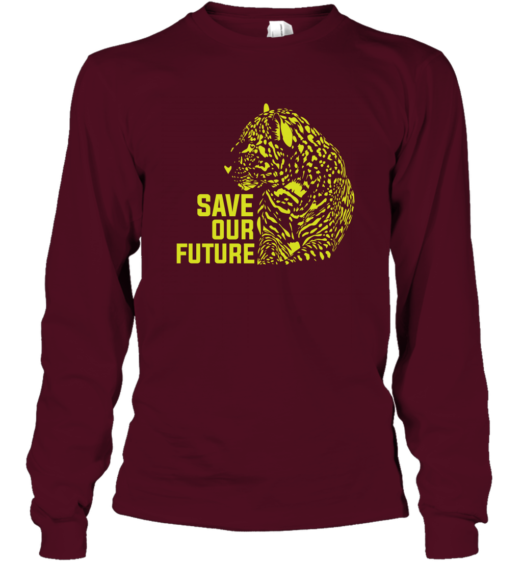 Save Our Future Wild Animals Shirt Long Sleeve T-Shirt Long Sleeve T-Shirt Maroon