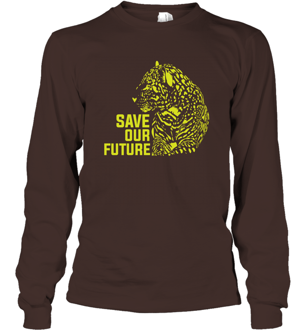 Save Our Future Wild Animals Shirt Long Sleeve T-Shirt Long Sleeve T-Shirt Dark Chocolate