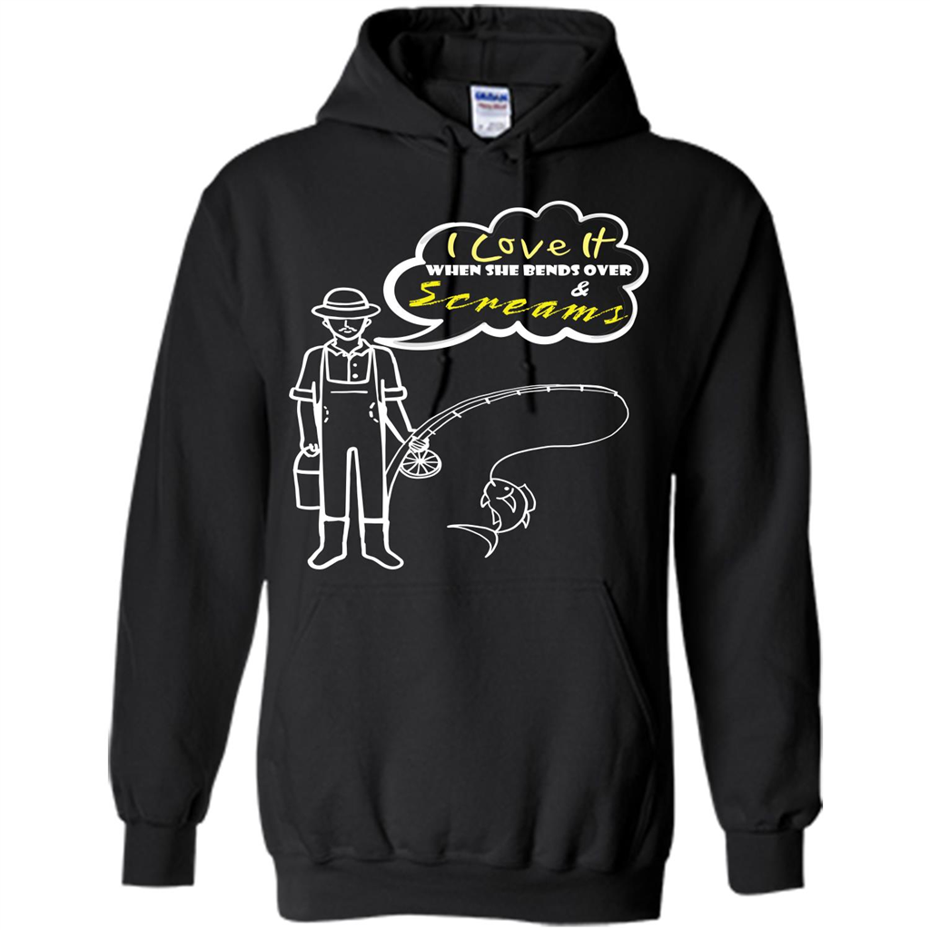 Fishing T-shirt I Love It When She Bends And Scream Black