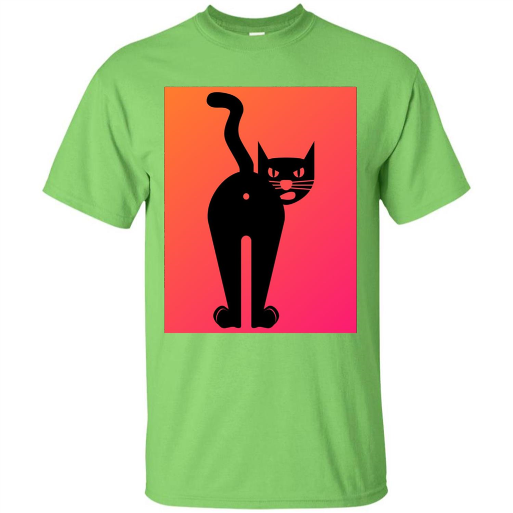 Cat Butt T-shirt Funny Cat Attitude T-shirt Lime