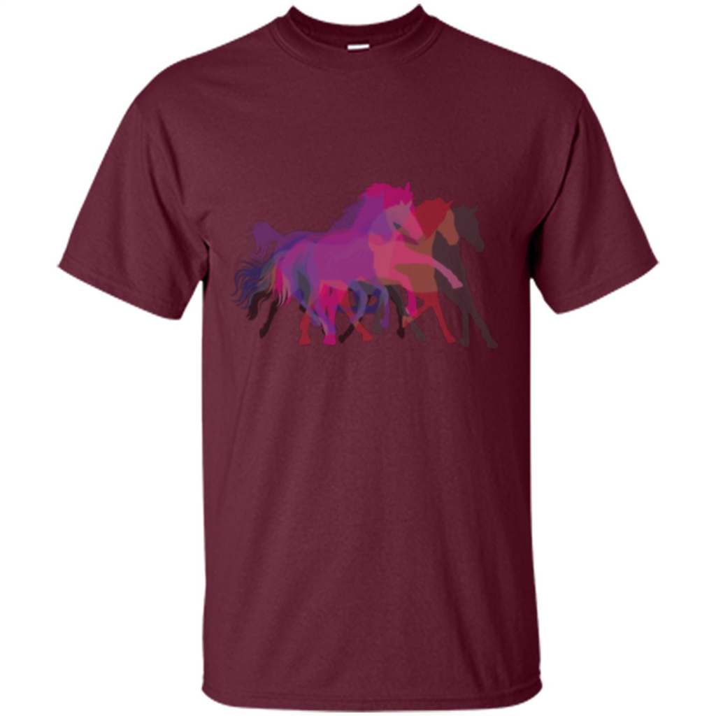 Beautiful Shadow Horses T-shirt Maroon