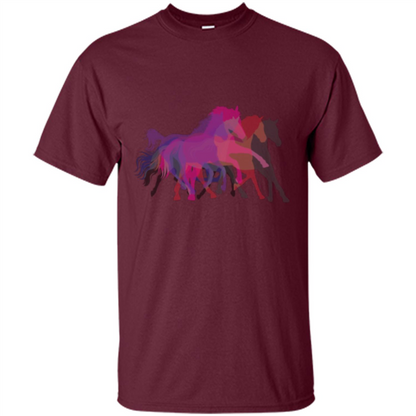 Beautiful Shadow Horses T-shirt Maroon