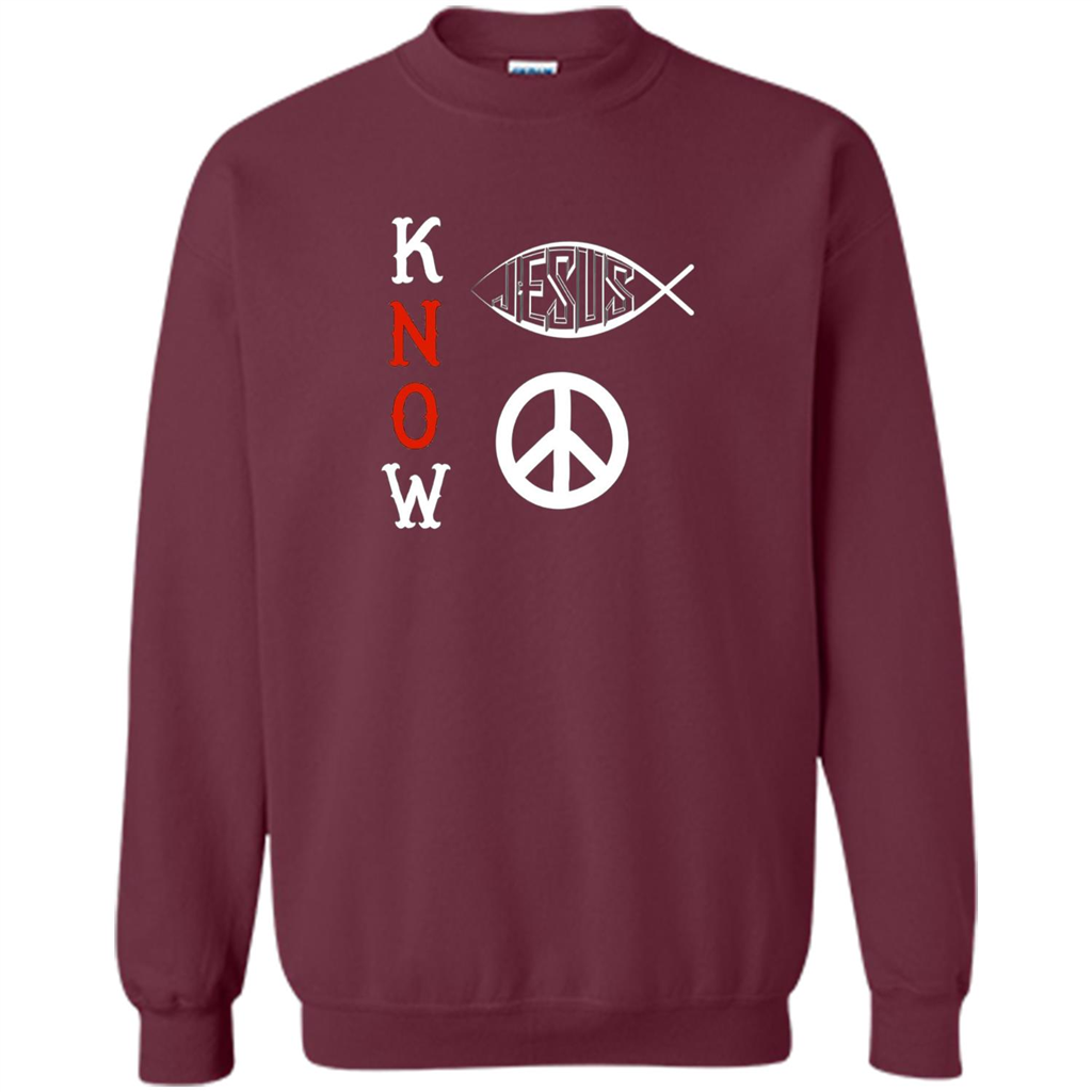 Christian T-shirt Know Jesus Know Peace Maroon