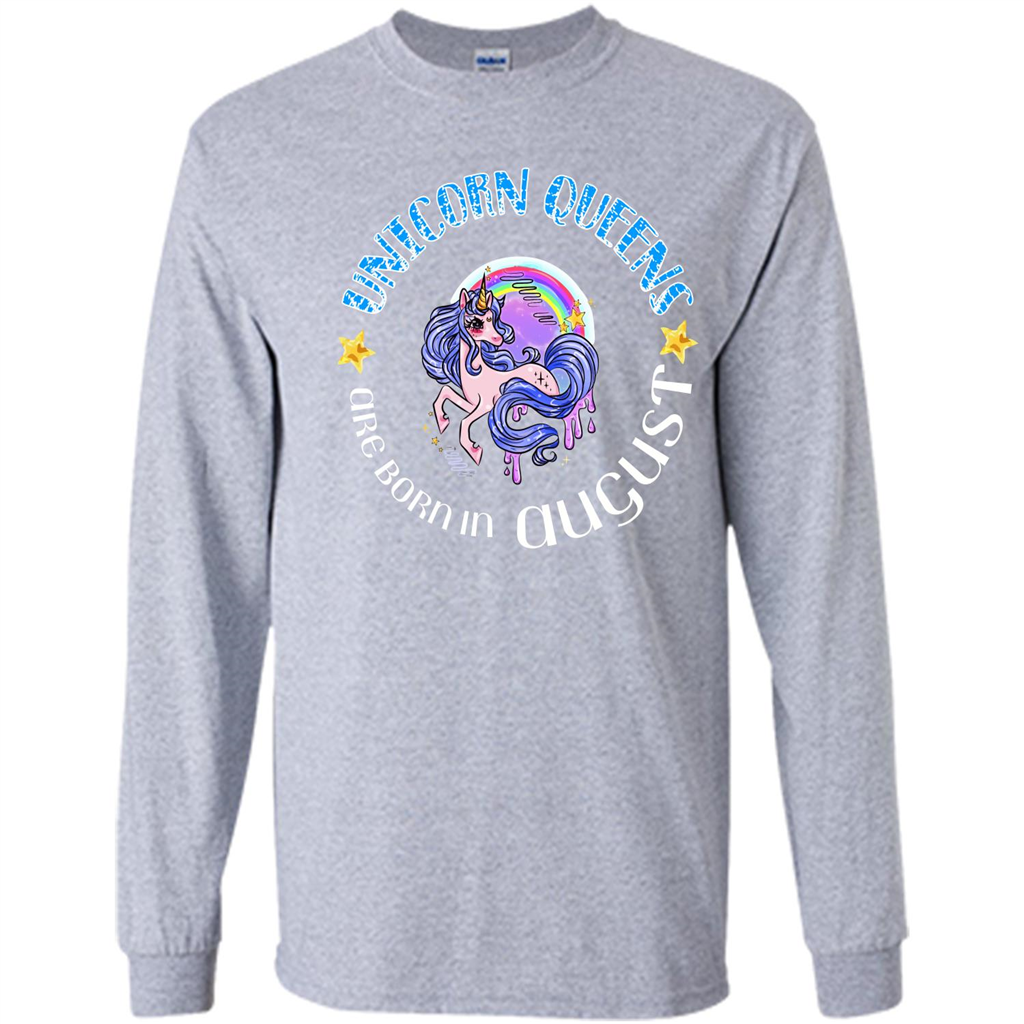 Augus Unicorn T-shirt Unicorn Queens Are Born In August Sport Grey
