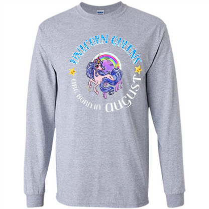 Augus Unicorn T-shirt Unicorn Queens Are Born In August Sport Grey